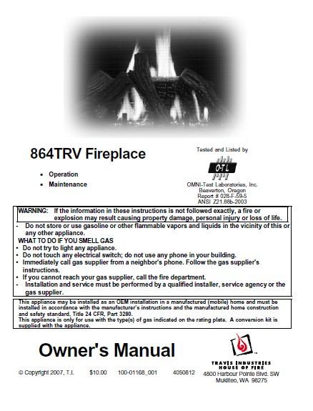 Marco Fireplace Owners Manual